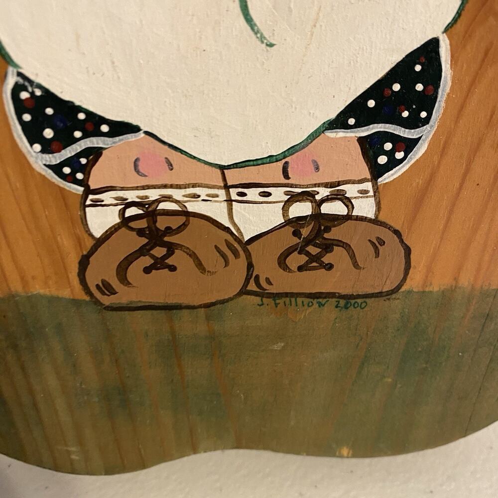 Y2K 2000s Original Art Hand Painted Girl w/ Flowers Welcome Sign Wall Decor - Picture 5 of 8